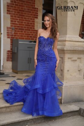 Royal Blue Embellished Mermaid Tulle Prom Dress – G2455