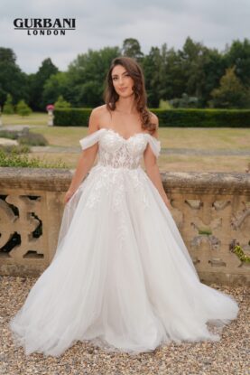 Ivory Off-Shoulder Lace Tulle Ball Gown Prom Dress – G2617