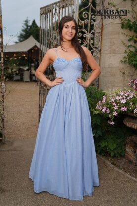 Sky Blue Tulle Corset A-Line Prom Dress – G2890B